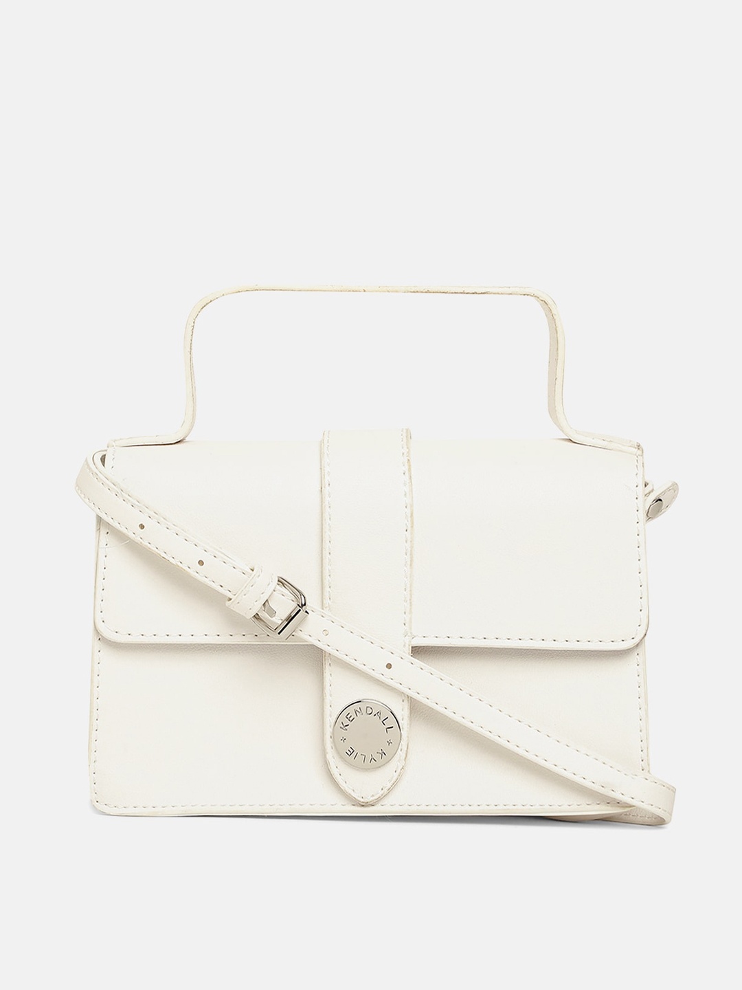 

KENDALL & KYLIE Cream-Coloured Structured Satchel