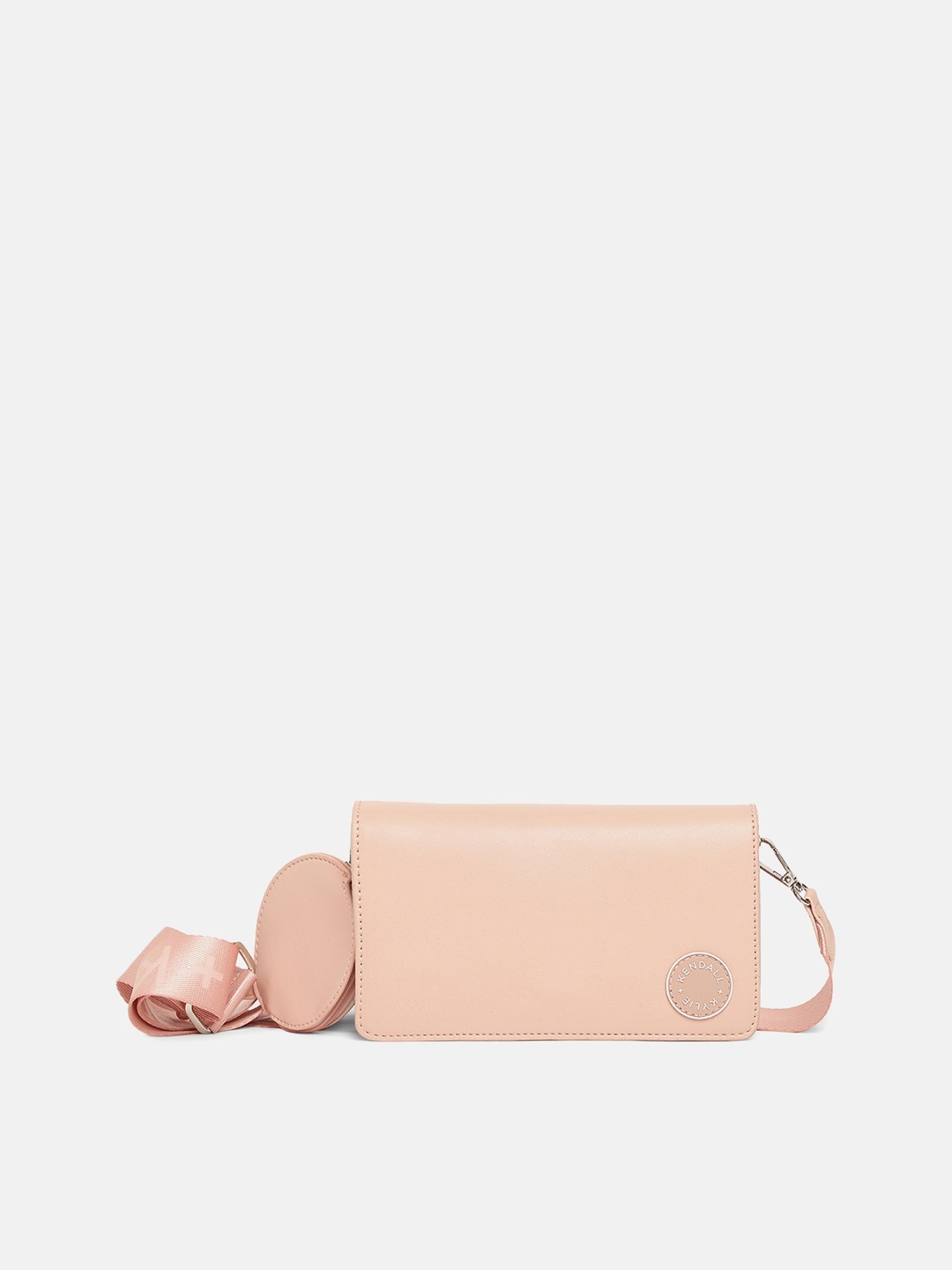 

KENDALL & KYLIE Peach-Coloured Structured Sling Bag With Clip-on Pouch