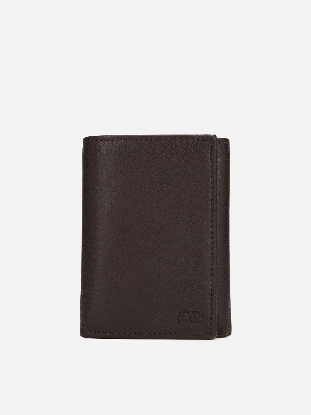 

Peter England Men Brown Textured Leather Two Fold Wallet