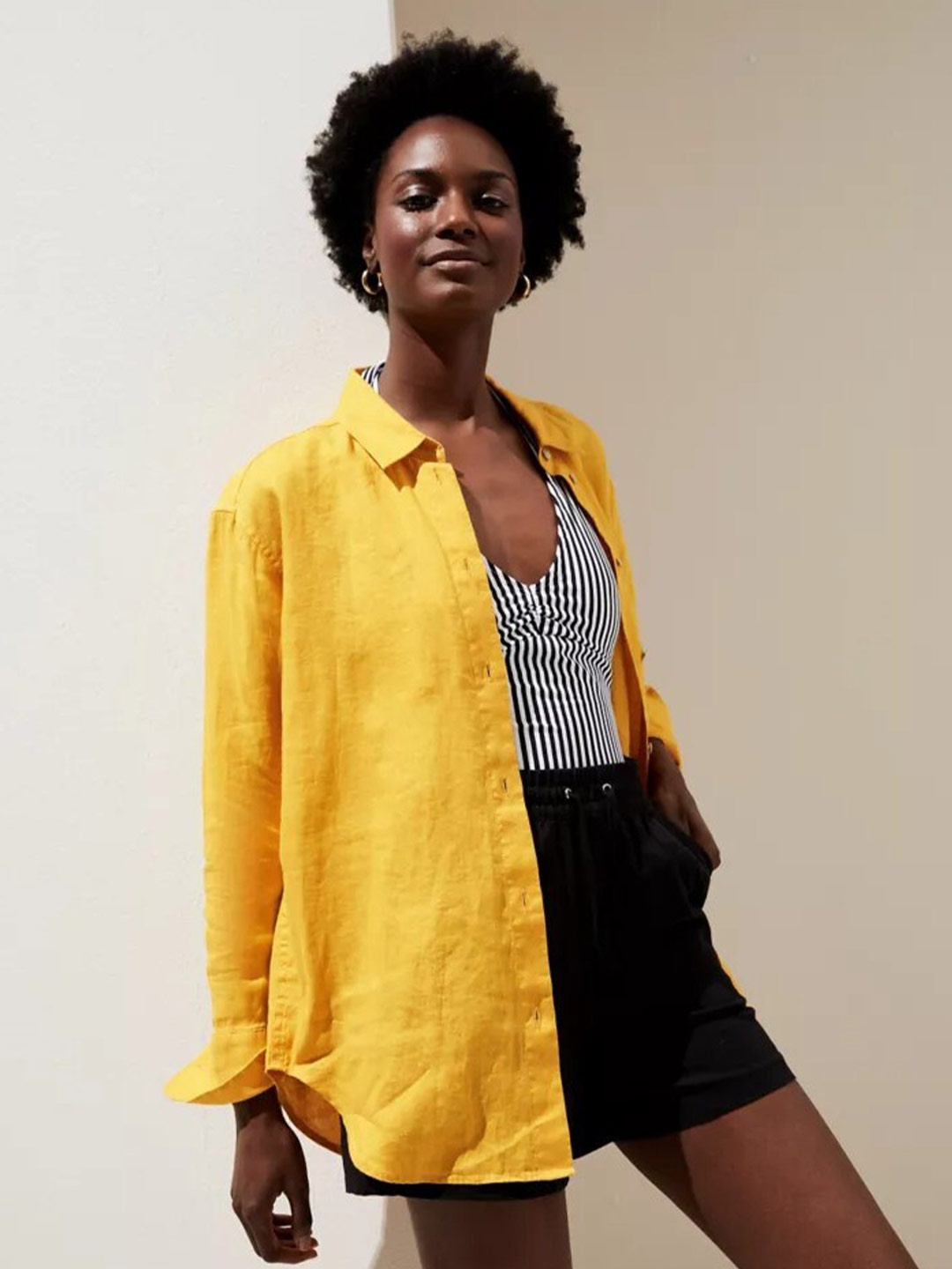 

Marks & Spencer Women Yellow Casual Shirt