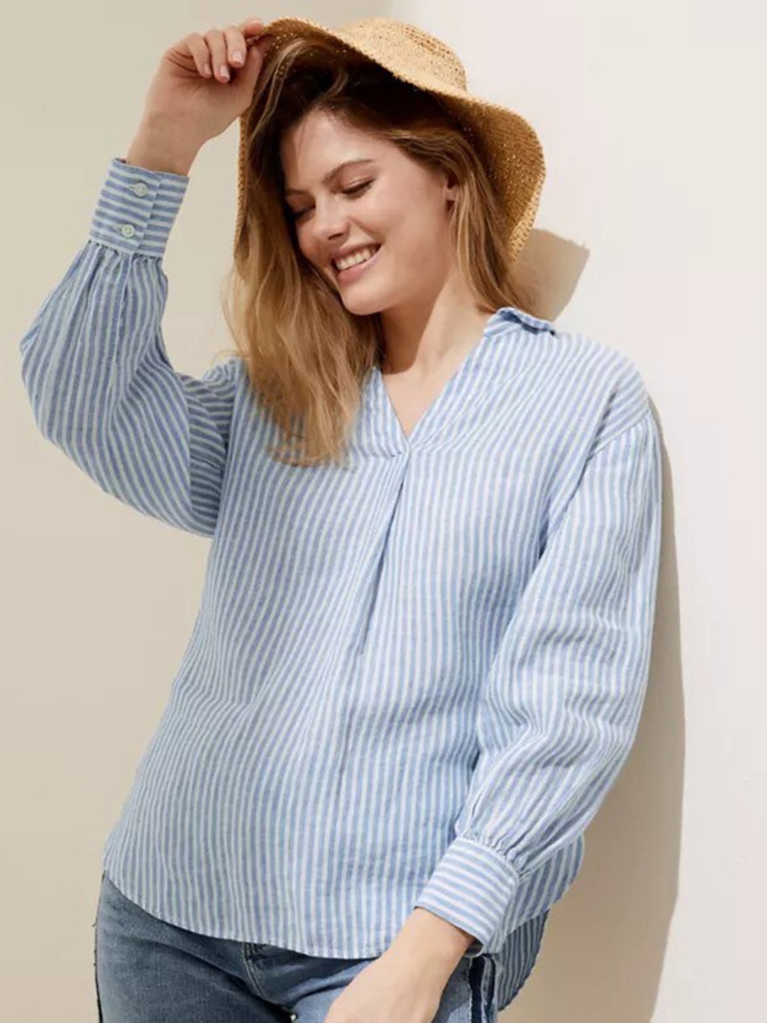 

Marks & Spencer Women Blue Casual Shirt