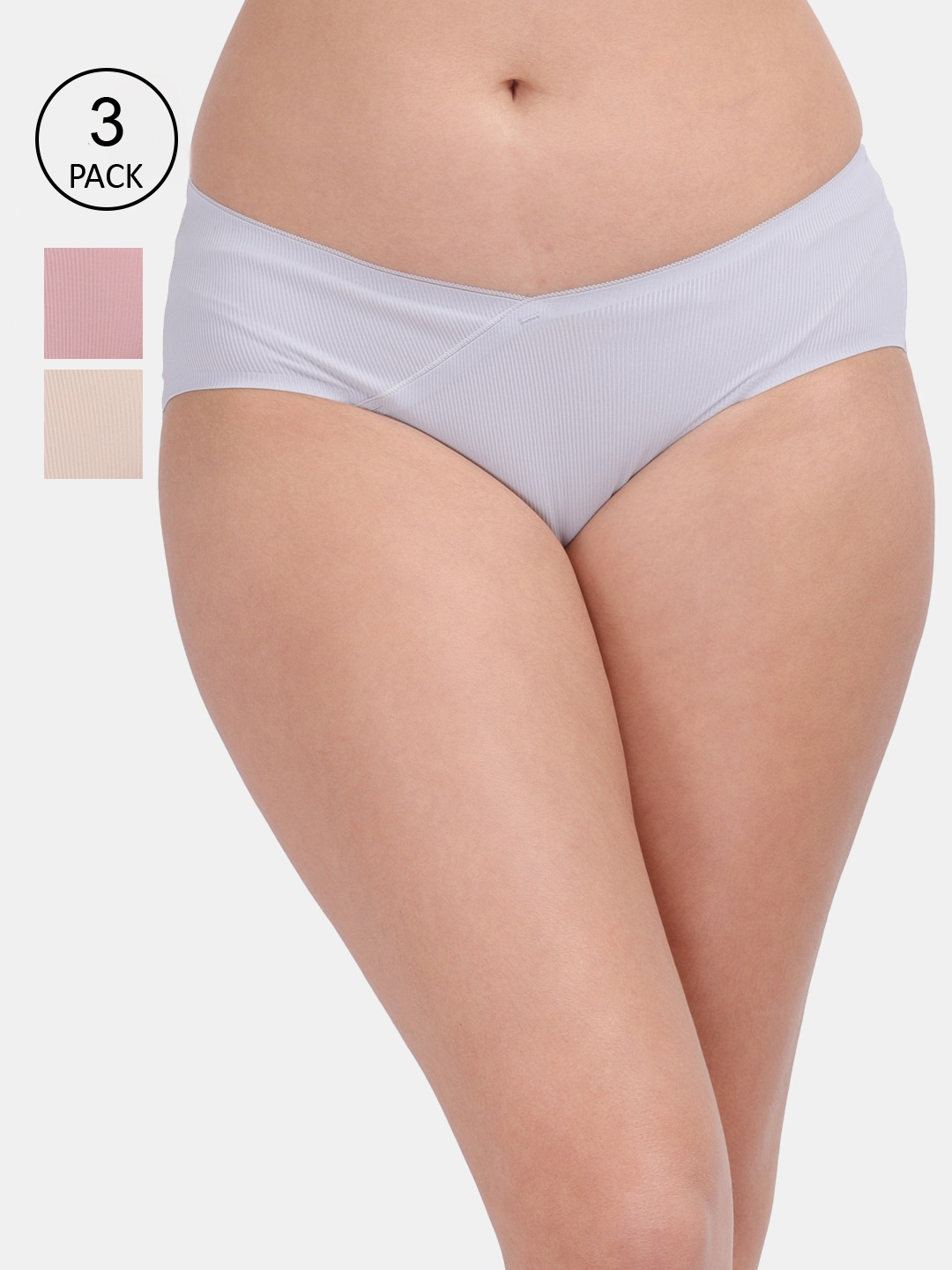 

Amour Secret Women Pack Of 3 Solid Hipster Briefs, Grey