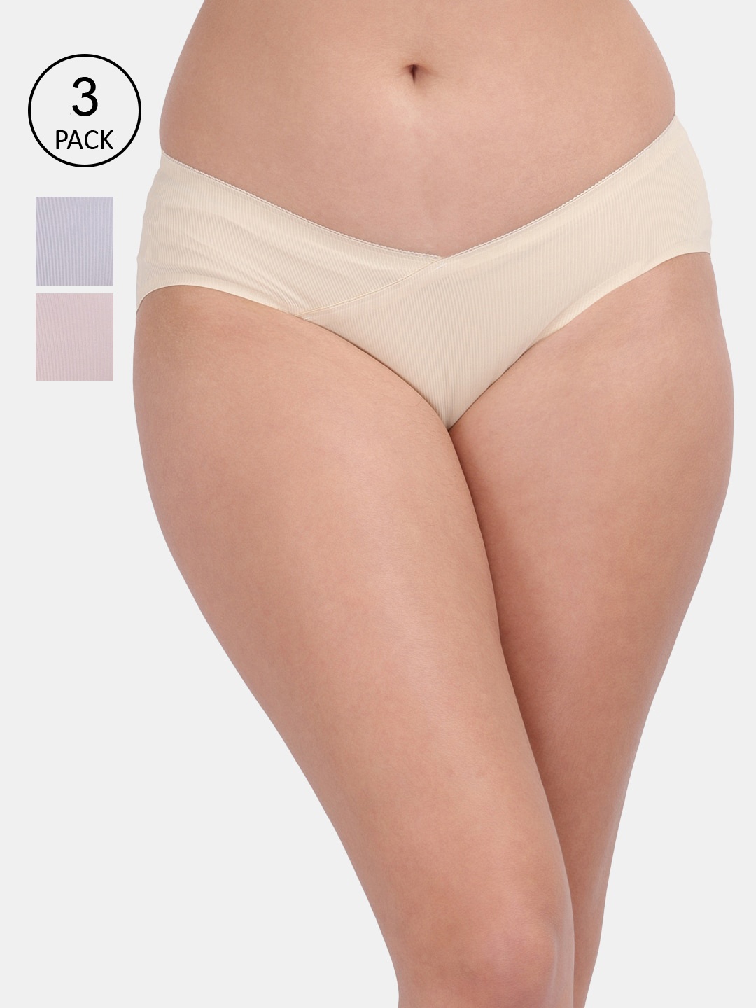 

Amour Secret Women Pack Of 3 Solid Hipster Briefs, Grey