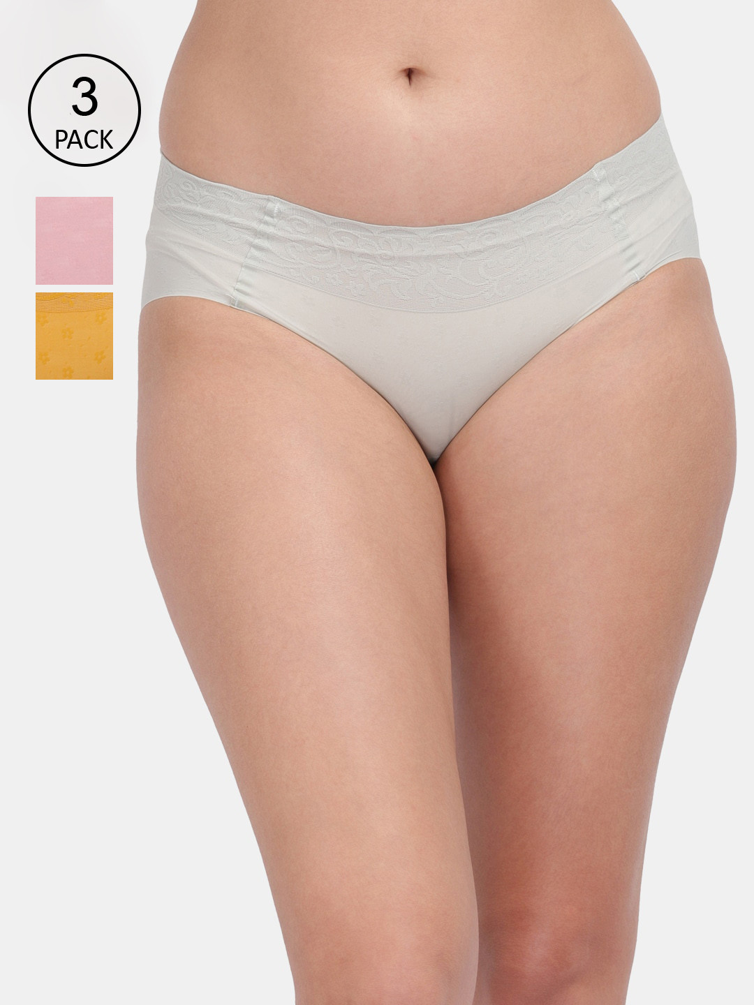 

Amour Secret Women Pack Of 3 Solid Seamless Hipster Briefs, Green