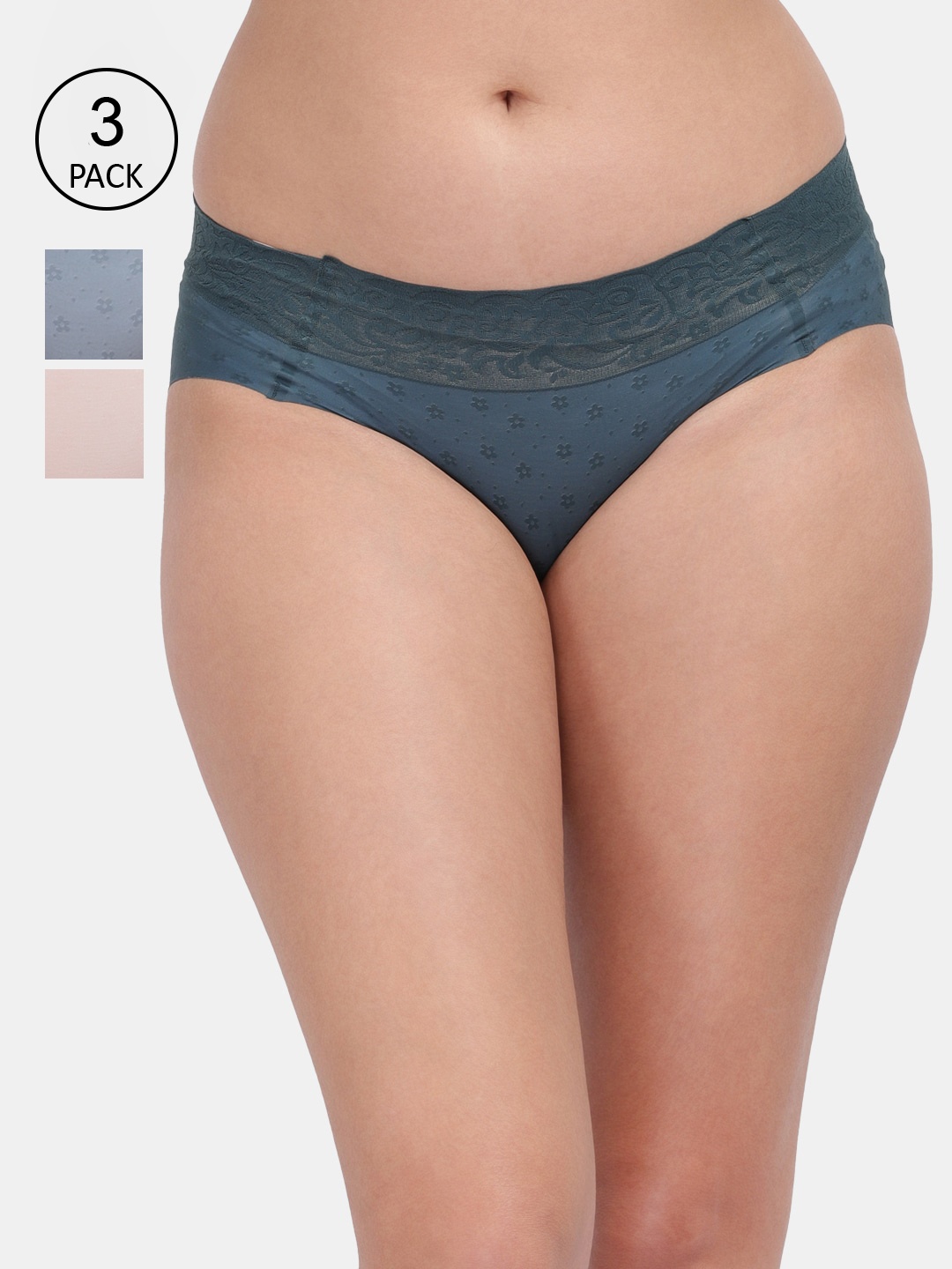

Amour Secret Women Pack Of 3 Solid Hipster Briefs, Grey