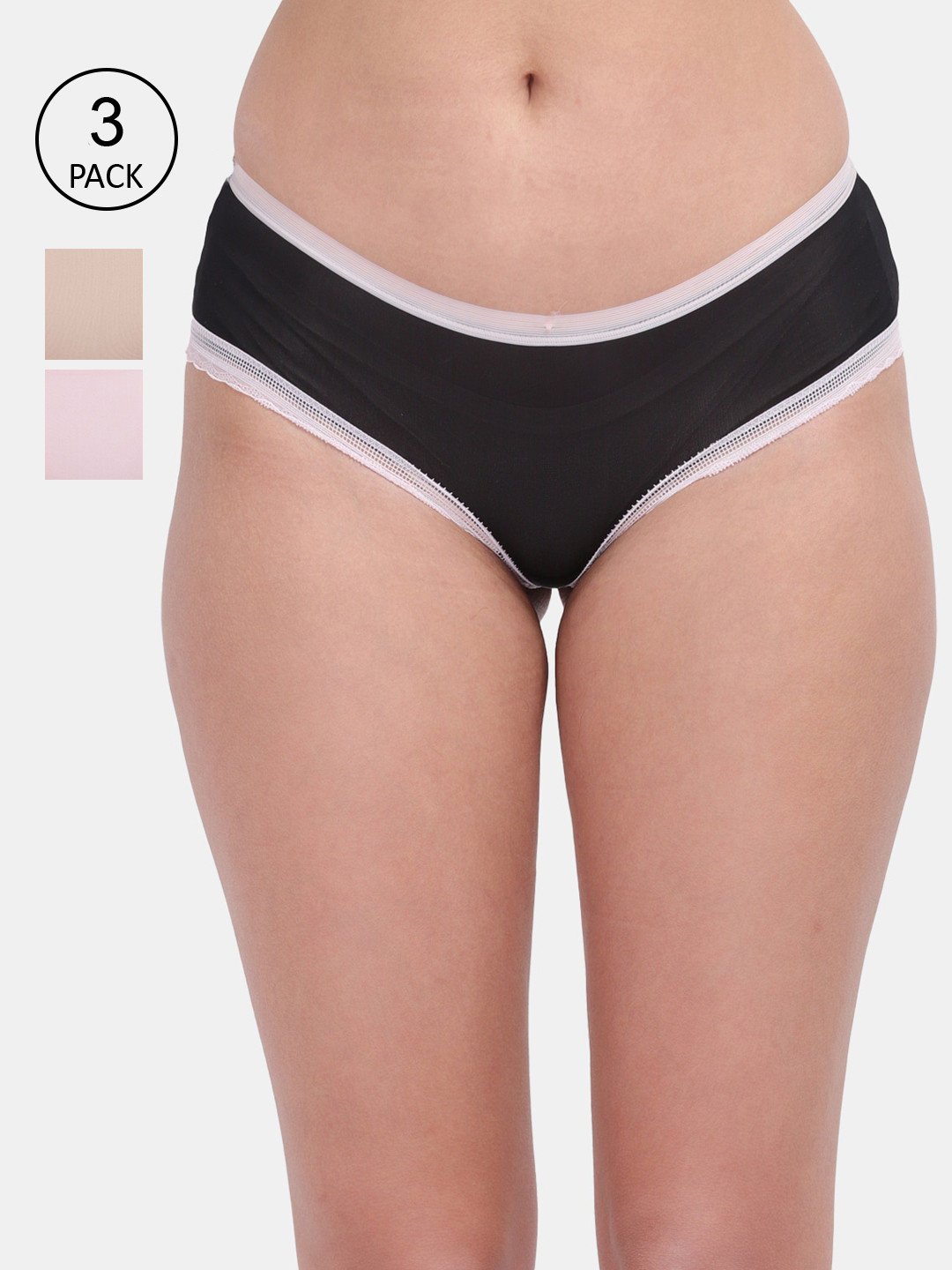 

Amour Secret Women Pack Of 3 Solid Hipster Briefs, Pink