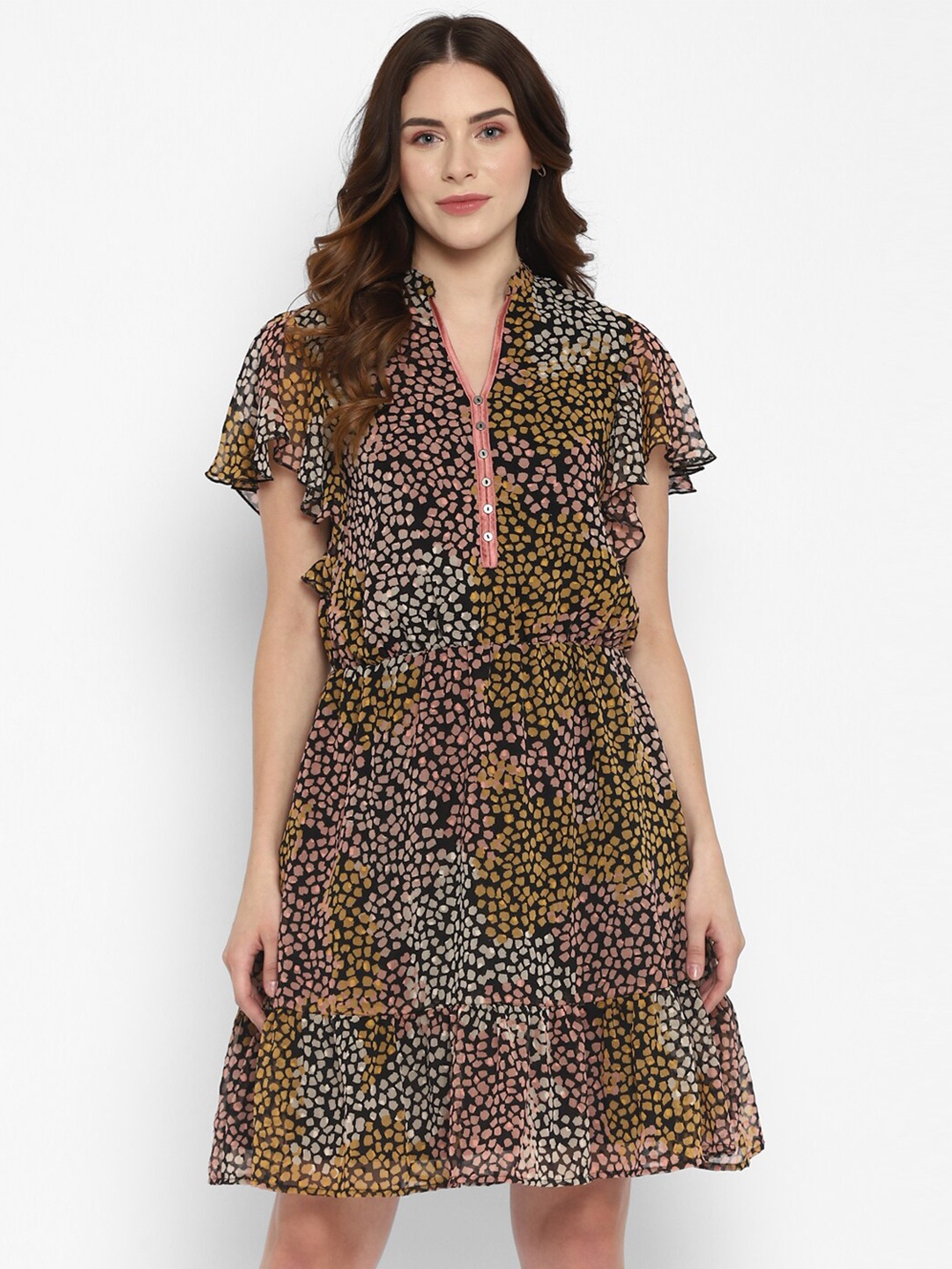 

Taurus Pink Animal Chiffon Dress