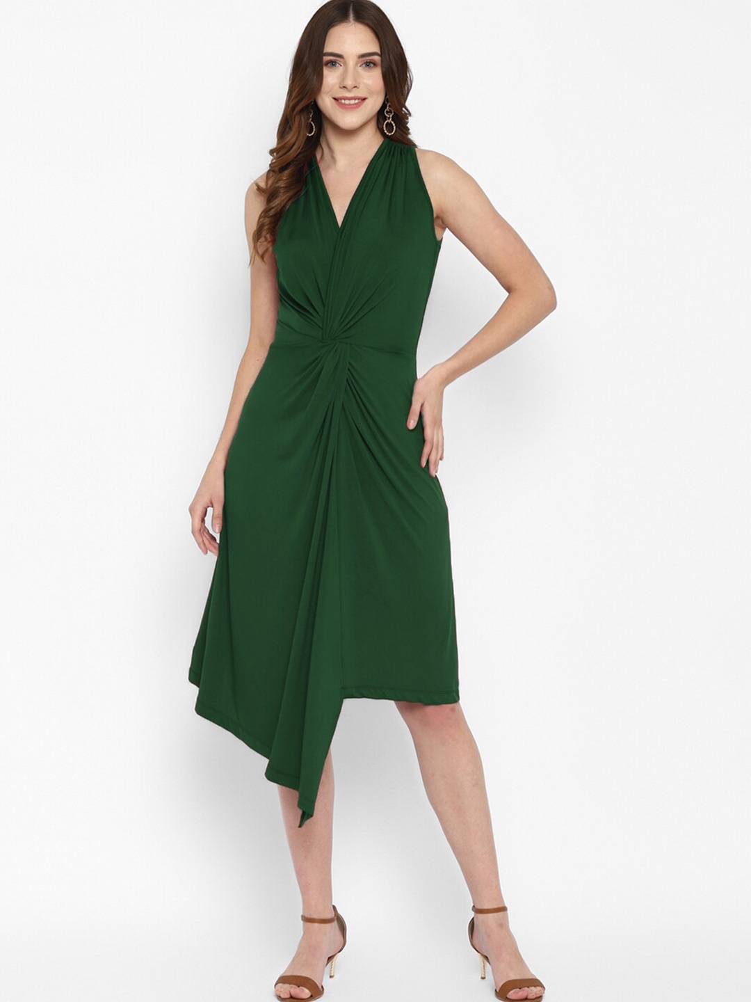 

Taurus Green Midi Wrap Dress
