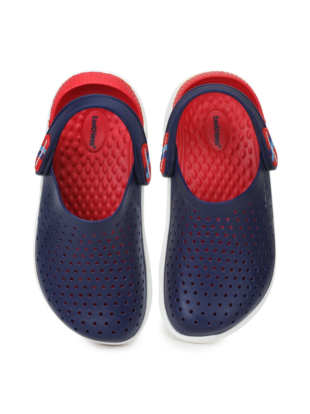 

toothless Boys Navy Blue & Red Clogs