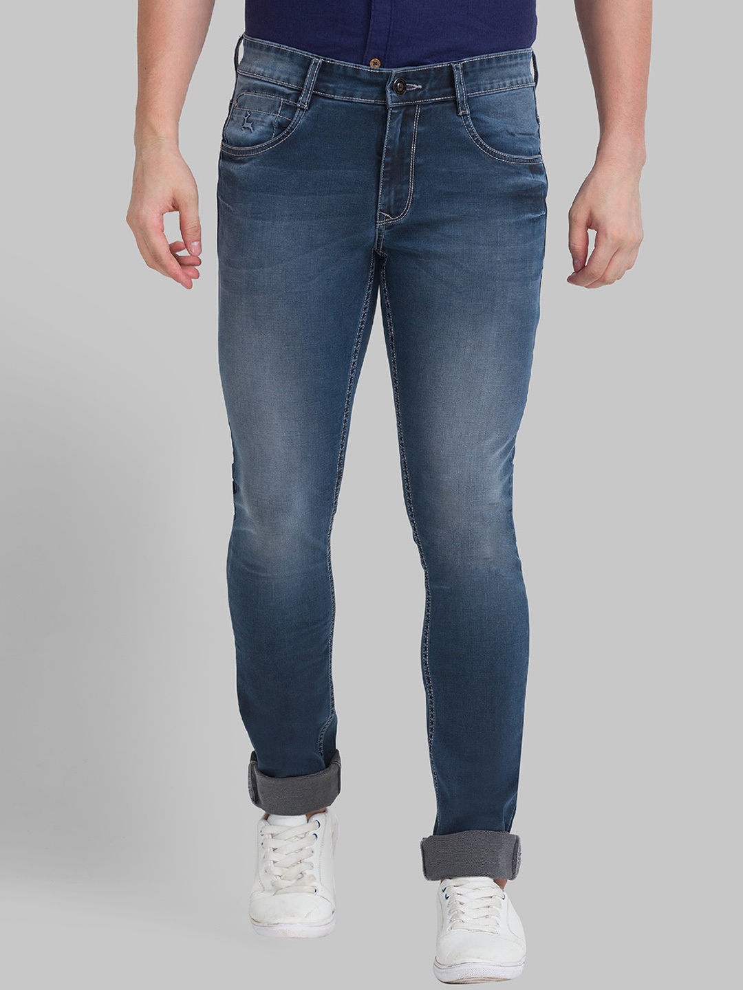 

Parx Men Blue Tapered Fit Heavy Fade Jeans