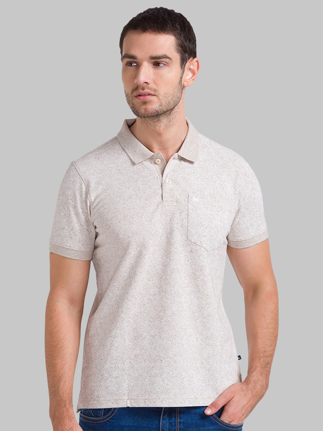 

Parx Men Beige Typography Henley Neck Applique T-shirt