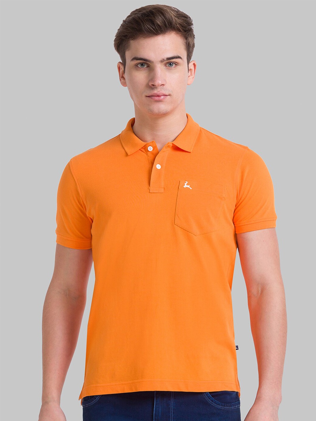

Parx Men Neon Carrot Polo Collar T-shirt, Orange