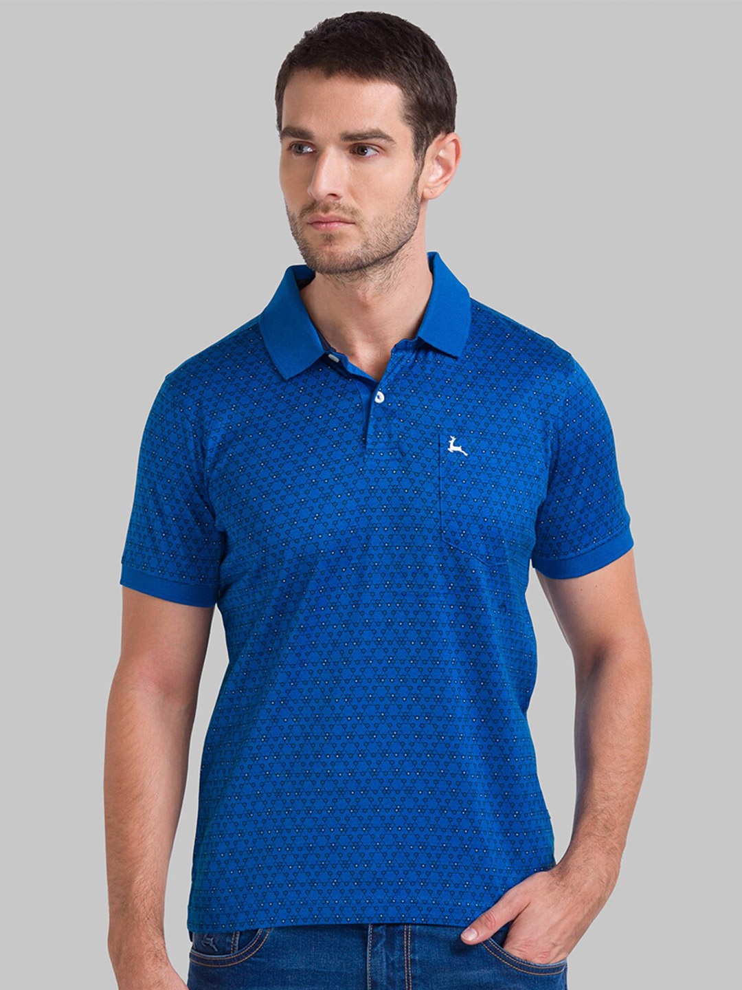 

Parx Men's Blue Polo Collar T-shirt