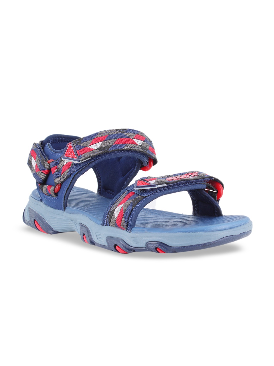 

Sparx Men Navy Blue & Red Textured Floater Sandals