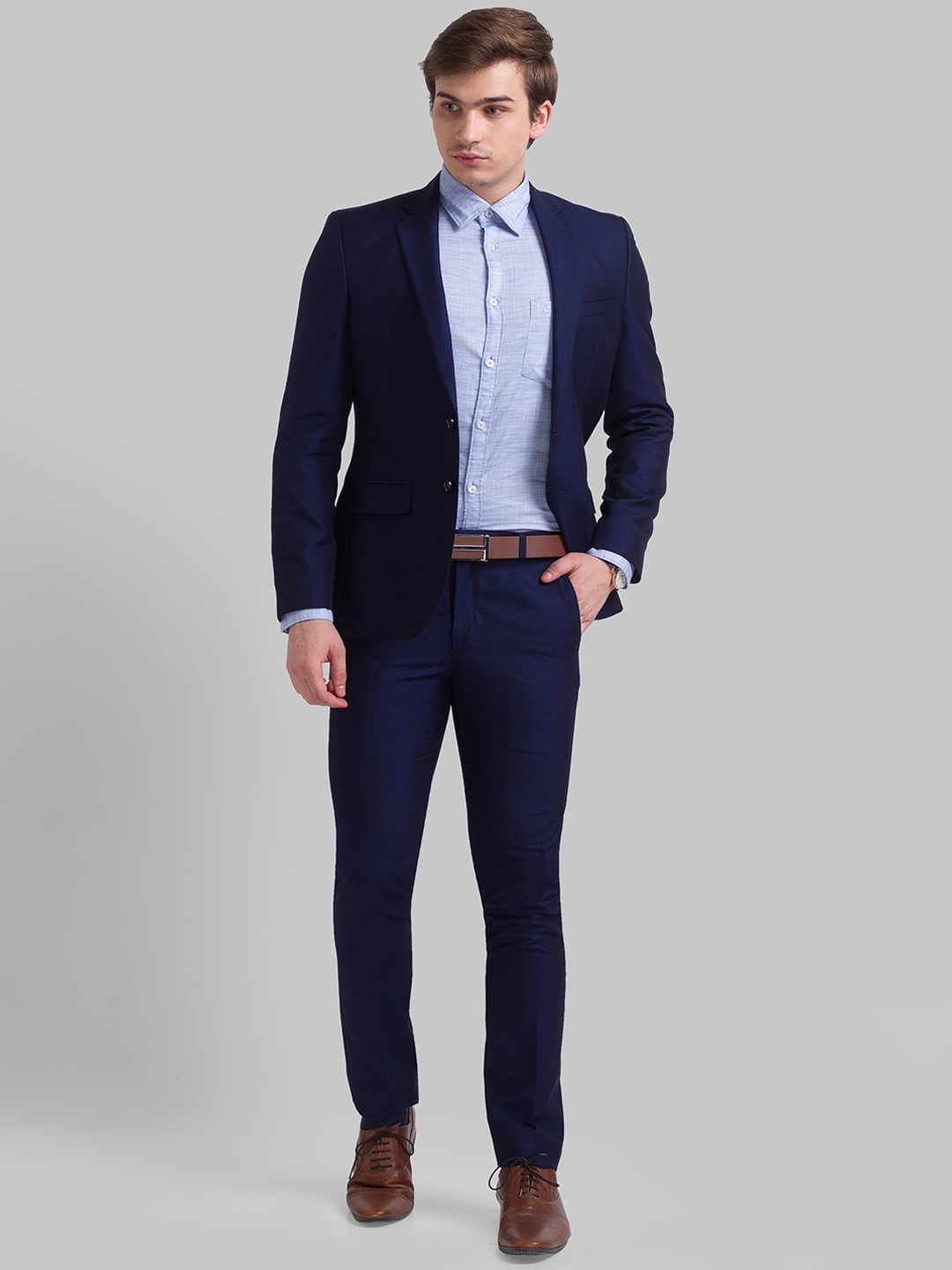 

Parx Men Navy Blue Solid Single-Breasted Two-Piece Formal Suit