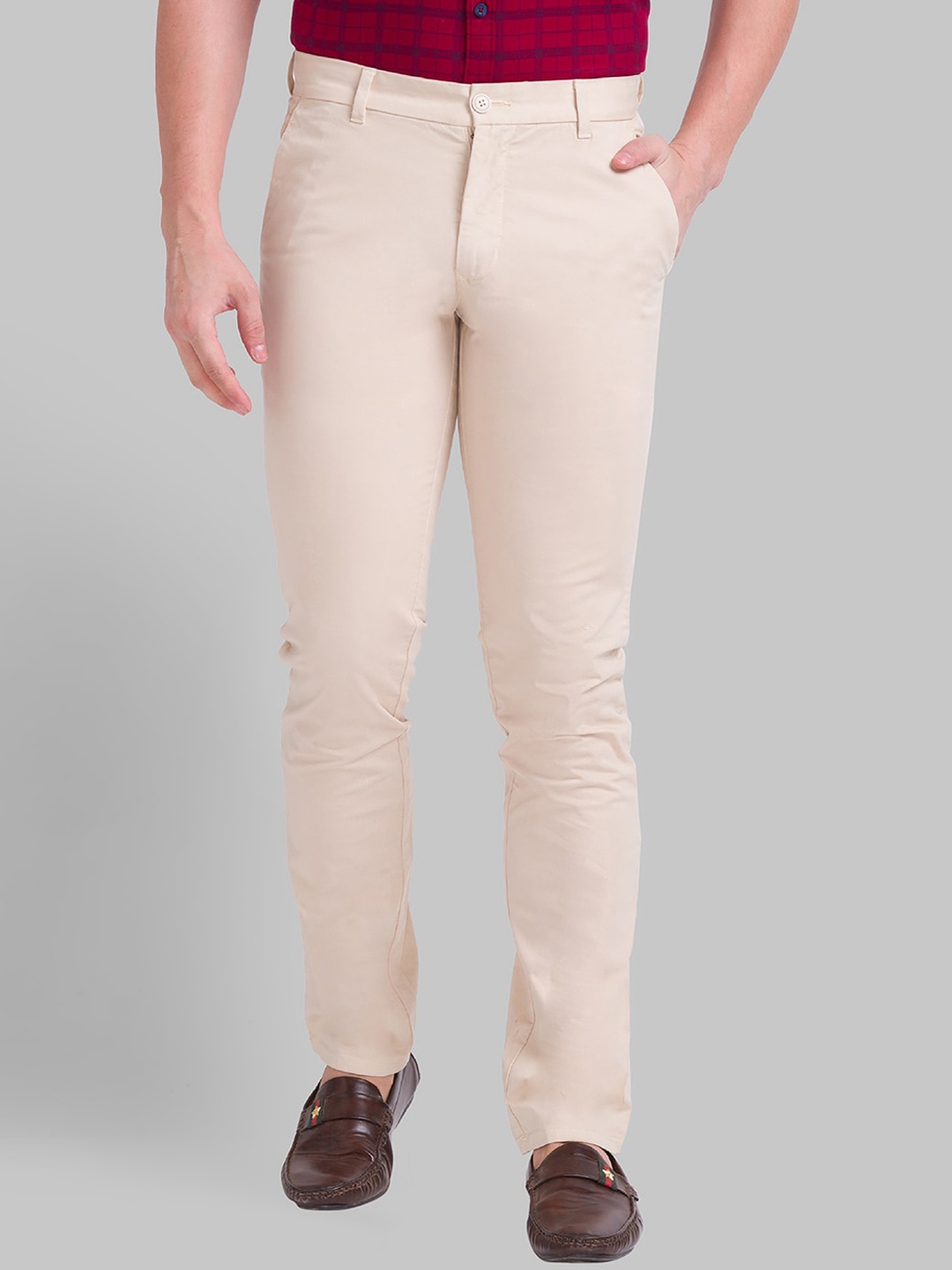 

Parx Men Beige Tapered Fit Trousers