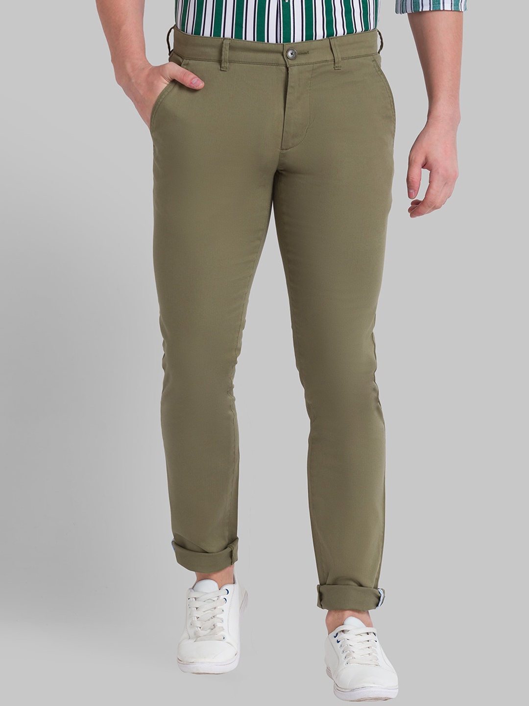 

Parx Men Green Tapered Fit Trousers