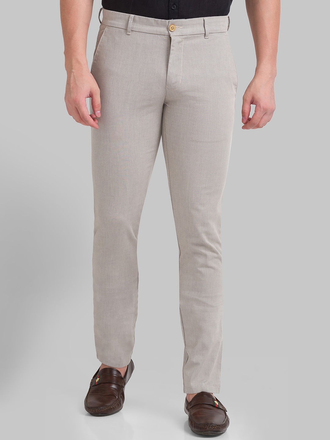 

Parx Men Grey Tapered Fit Trousers