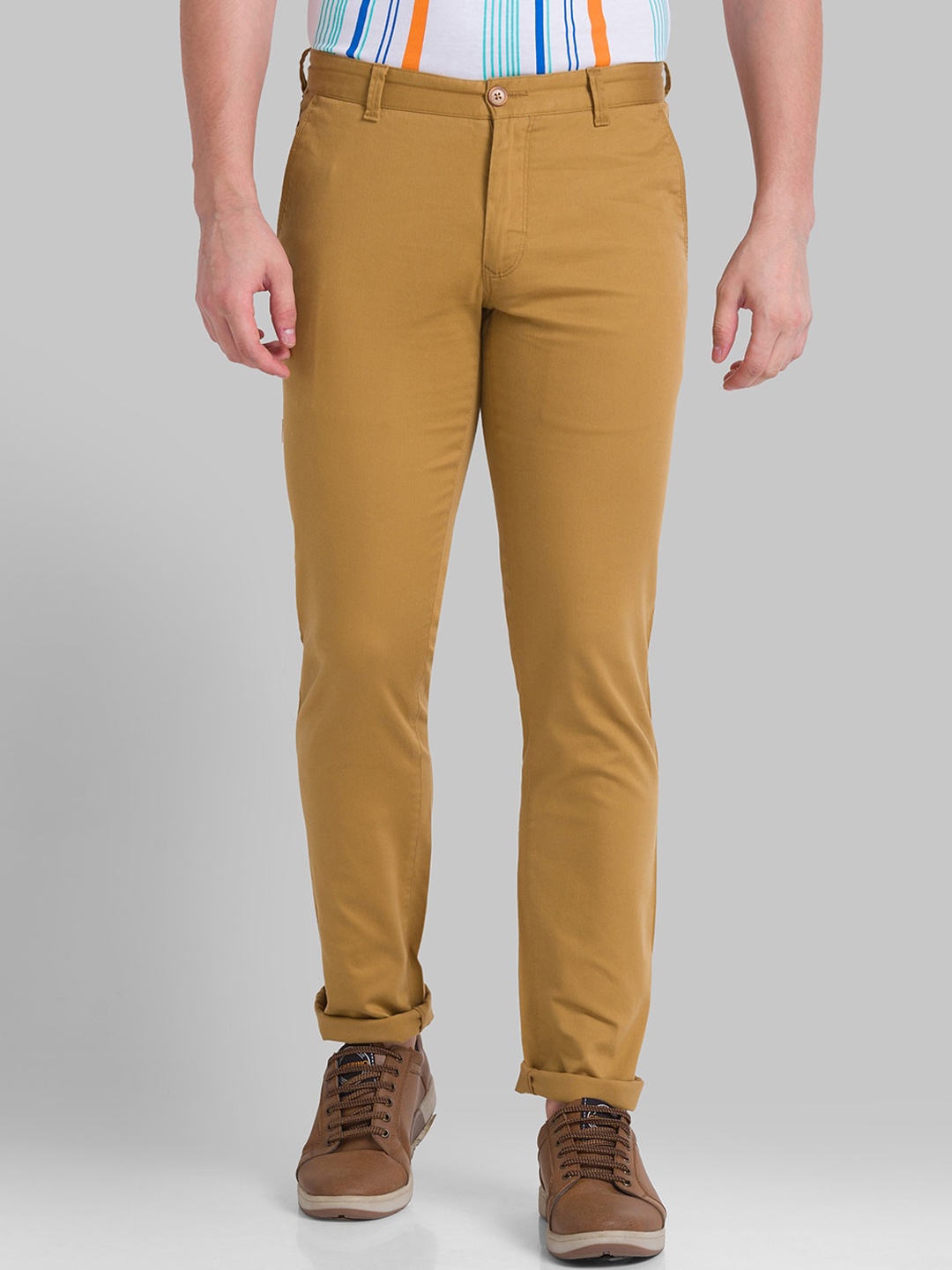 

Parx Men Khaki Tapered Fit Trousers
