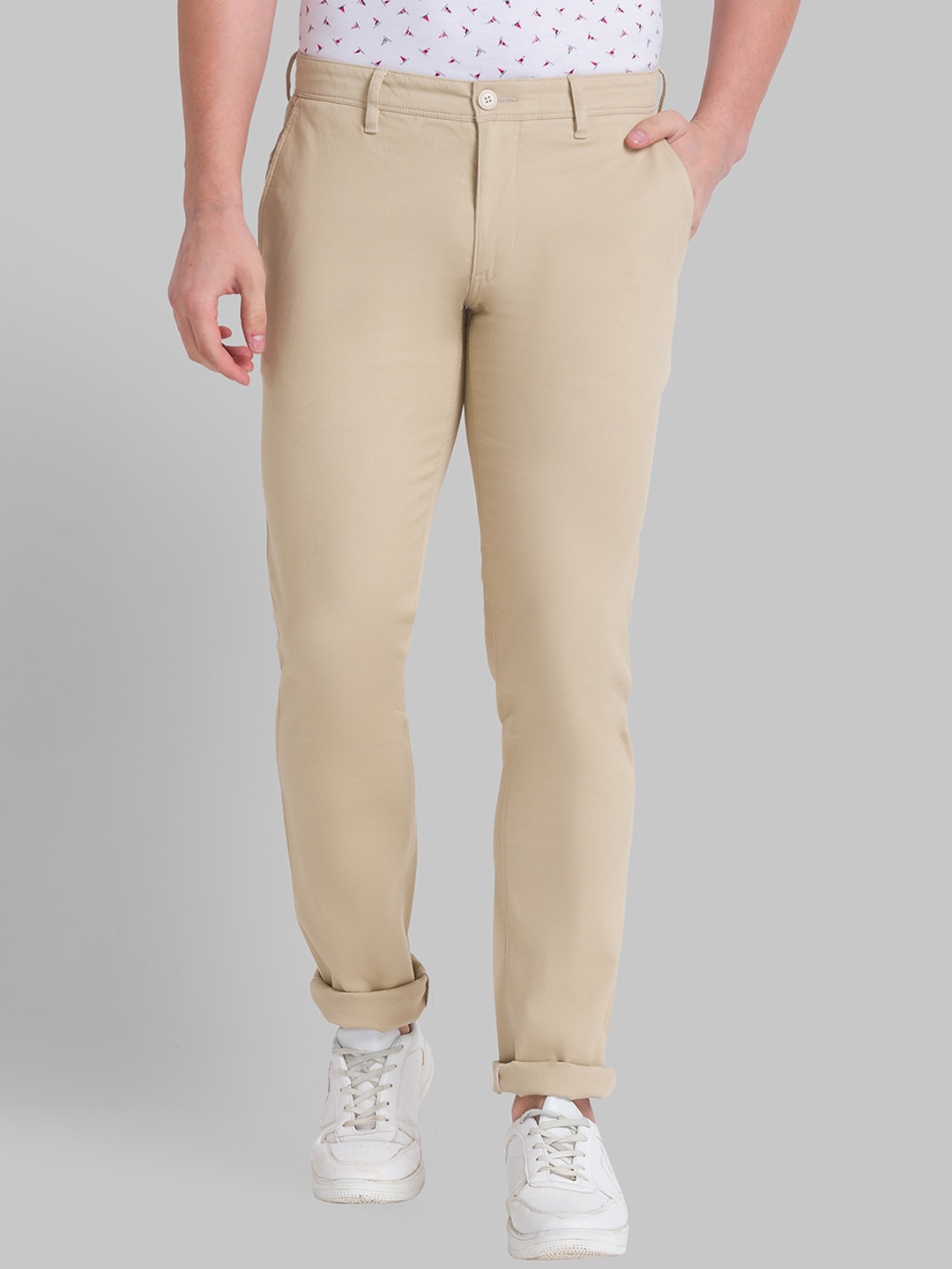 

Parx Men Beige Tapered Fit Trousers