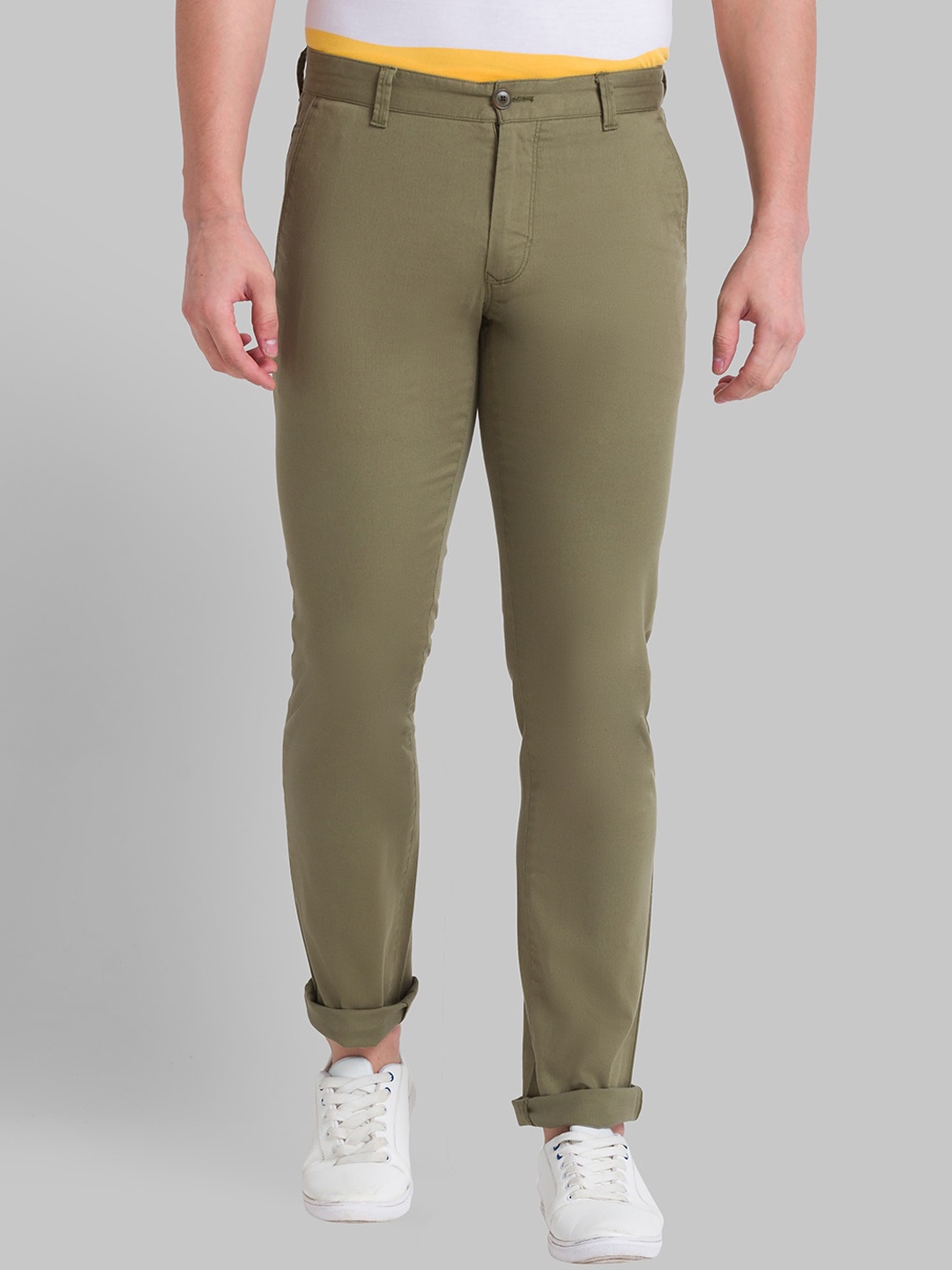 

Parx Men Green Tapered Fit Trousers