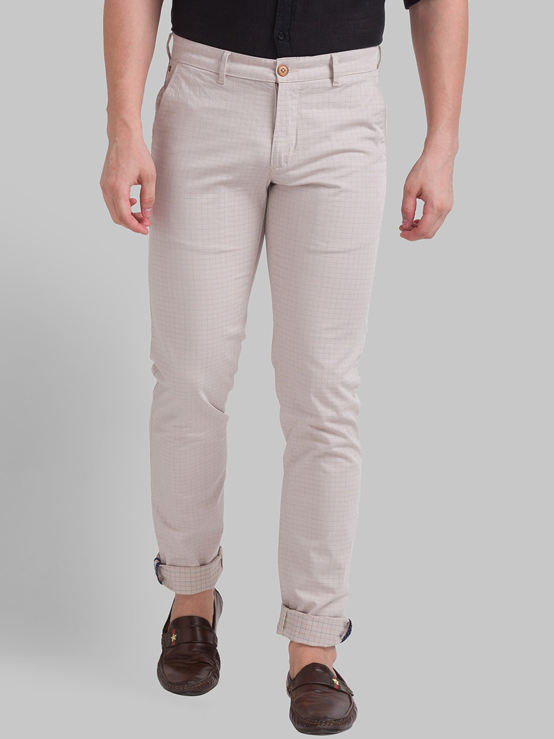 

Parx Men Grey Tapered Fit Trousers