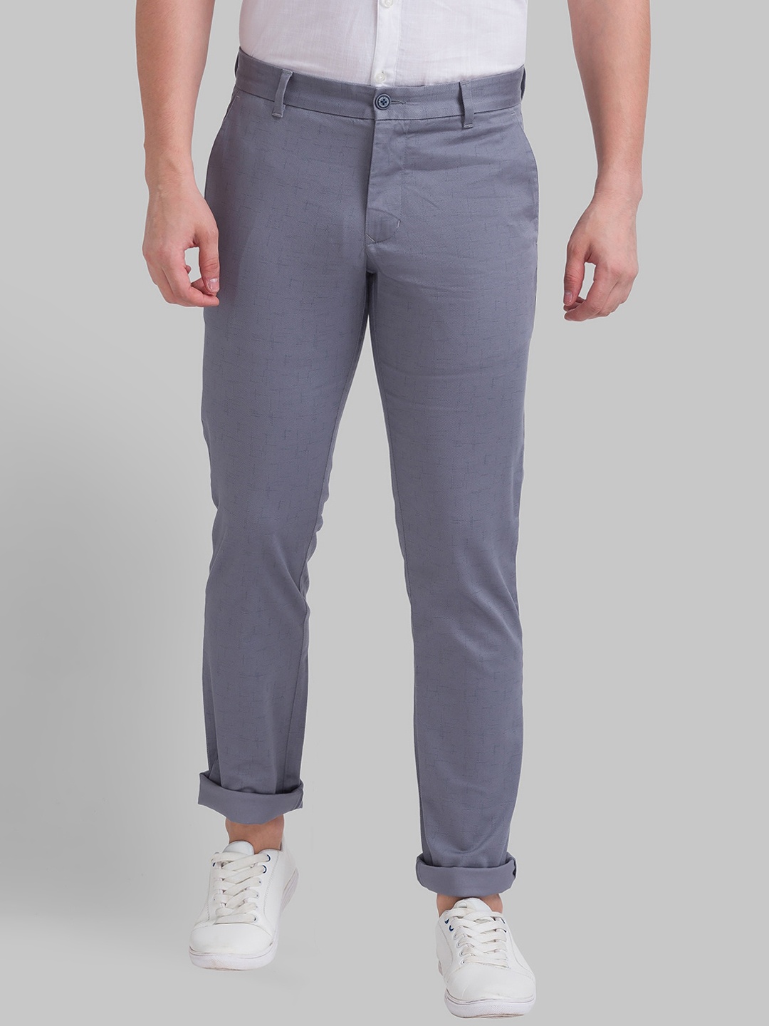 

Parx Men Grey Tapered Fit Trousers