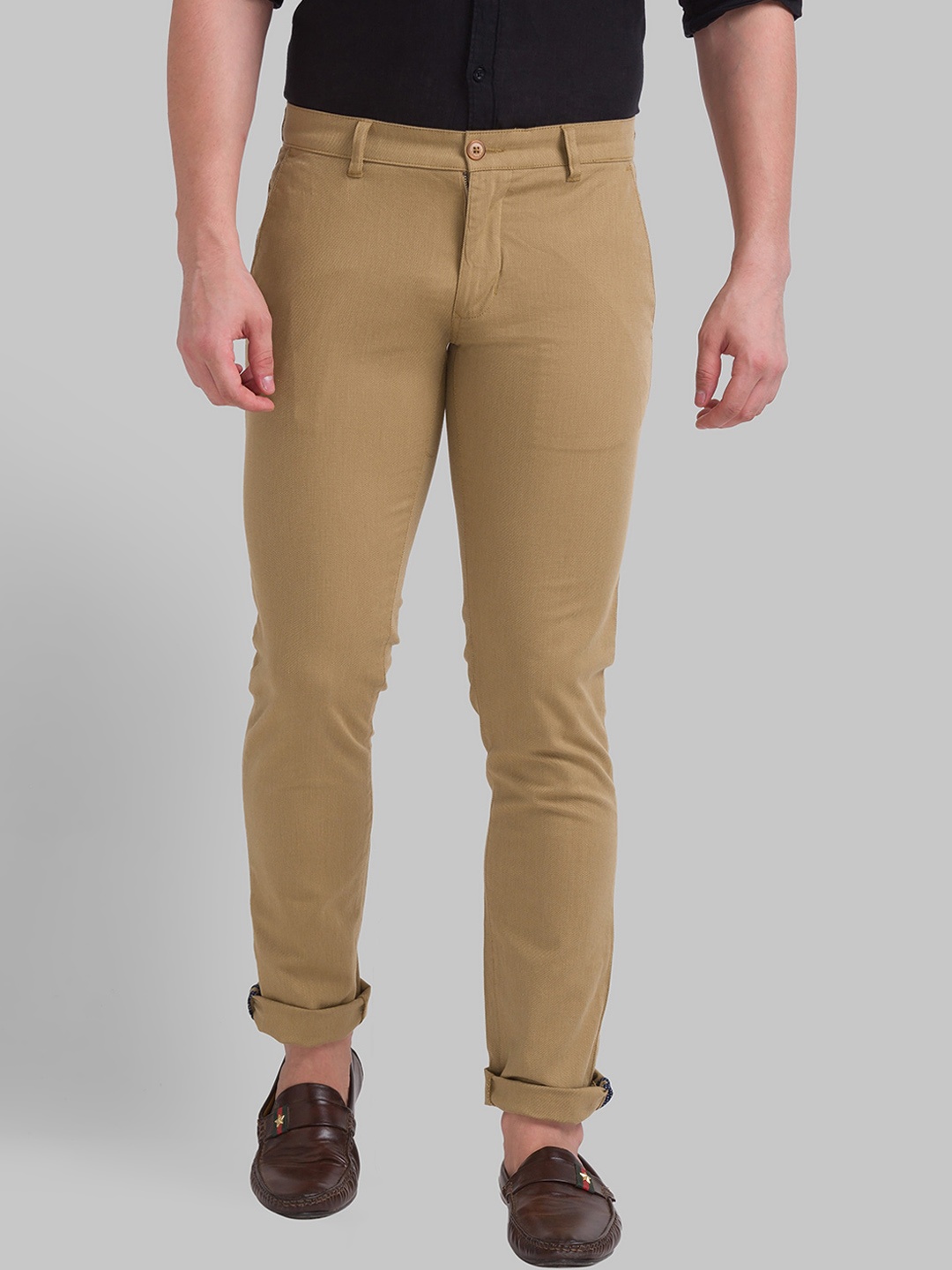 

Parx Men Khaki Tapered Fit Trousers