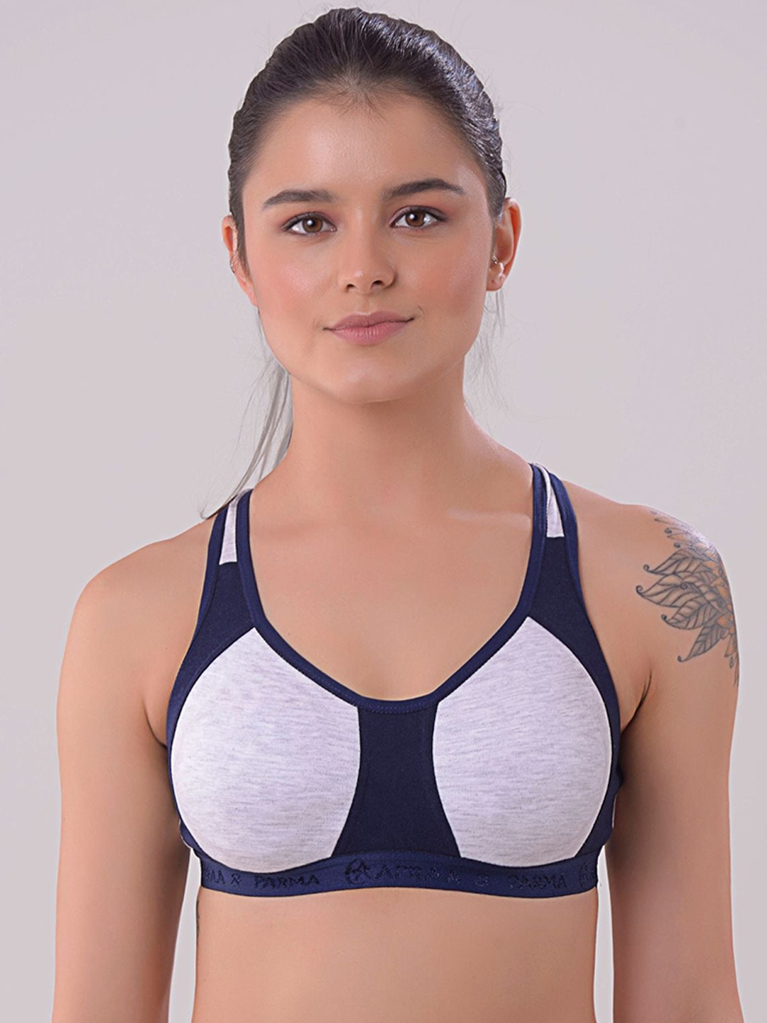 

Apraa & Parma Women Navy Blue & Grey Melange Non Padded Bra