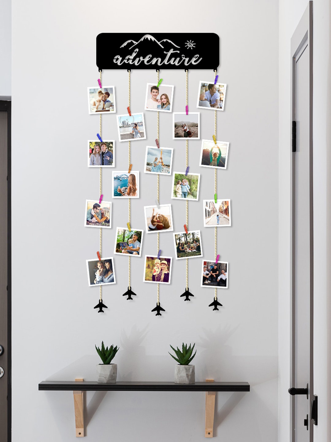 

Art Street Adventure Theme MDF Plaque With Photo Clip Holder, Black