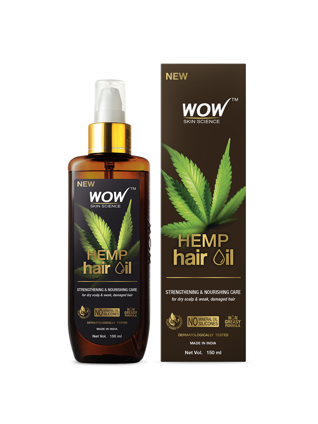 

WOW SKIN SCIENCE Hemp Hair Oil 150ml, Transparent