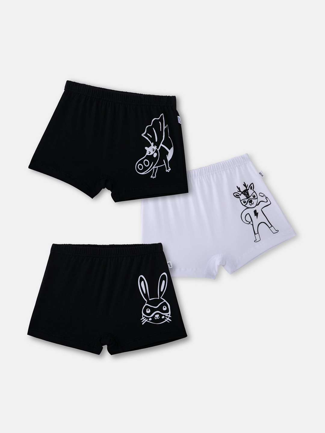 

You Got Plan B Girls Pack of 3 Printed Anti Bacterial Cotton Boxers, White