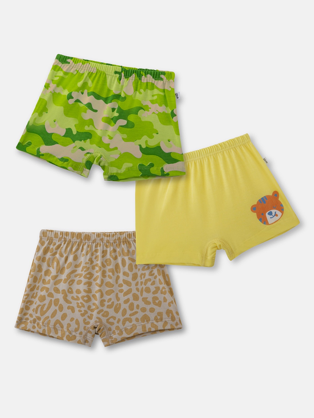 

You Got Plan B Girls Pack of 3 Green & Yellow Printed Cotton Boxer-Style Briefs