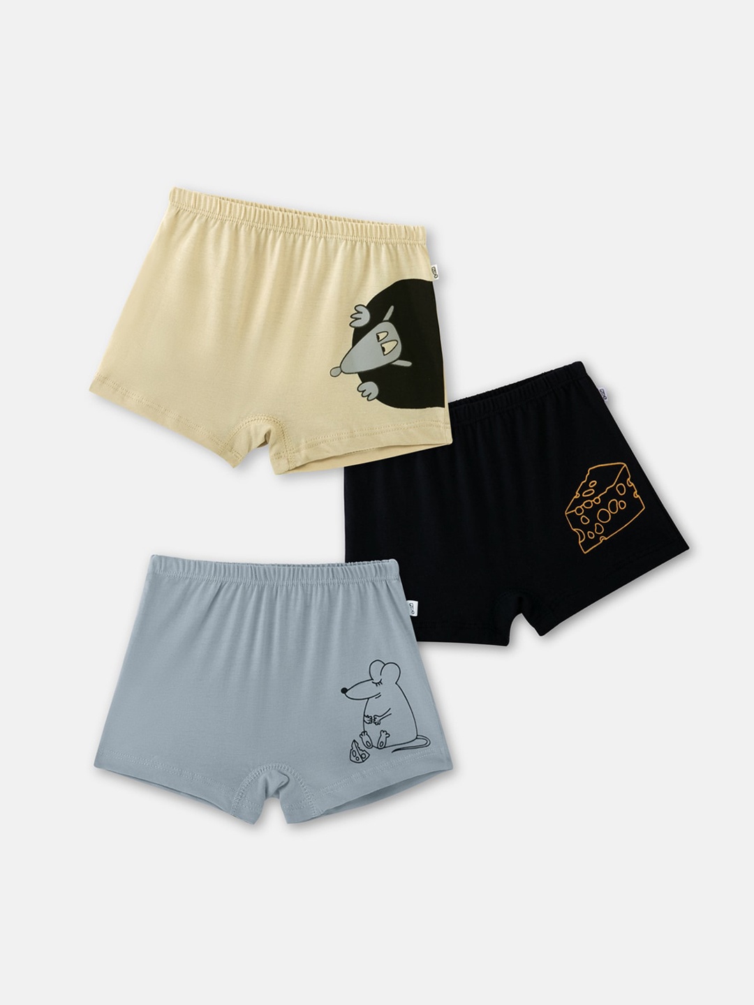 

You Got Plan B Girls Pack Of 3 Printed Pure Cotton Boxer-Style Briefs, Cream