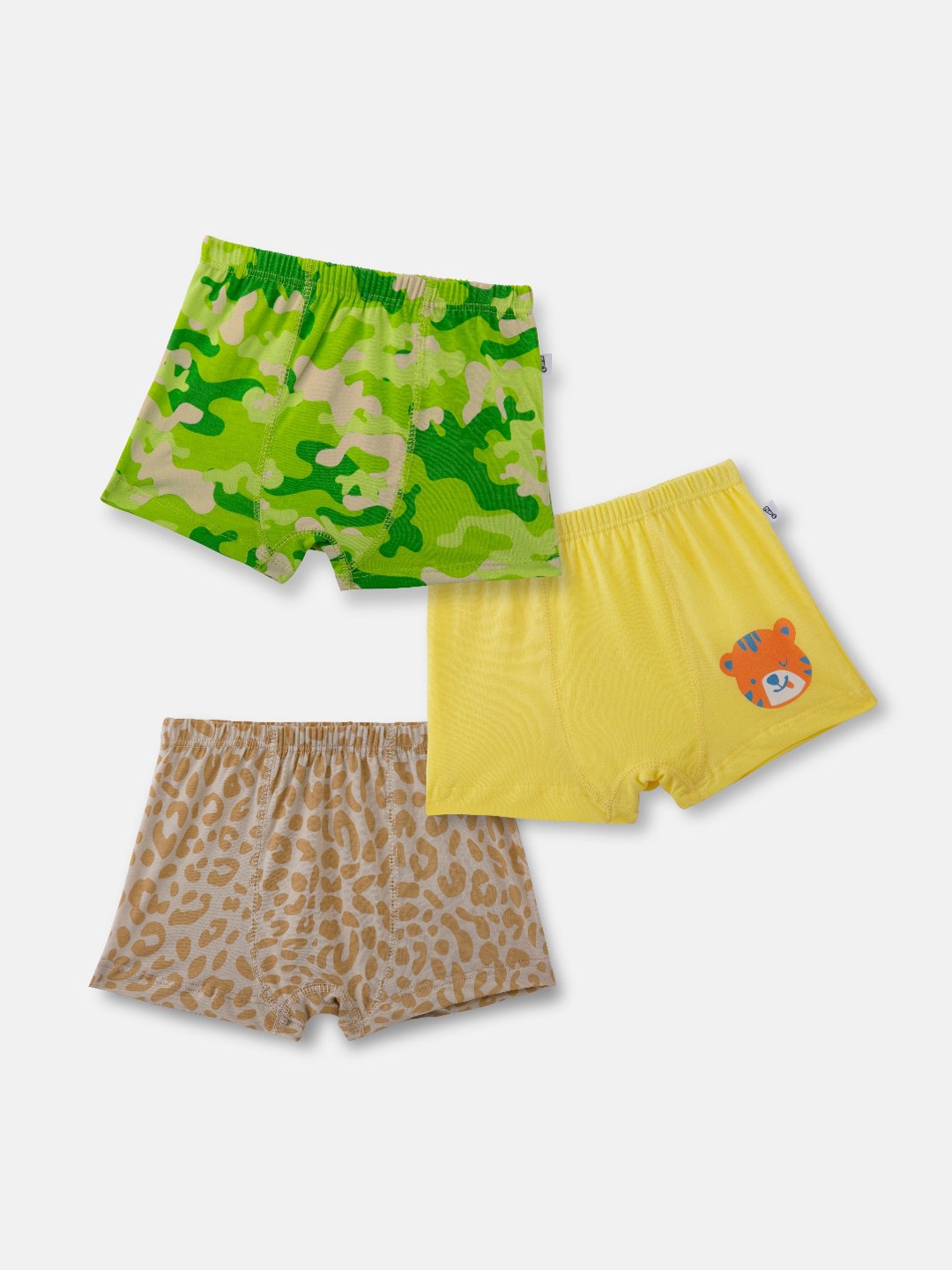 

You Got Plan B Boys Pack of 3 Multicolored Printed Cotton Anti Microbial Boxers-BB-Safari, Yellow