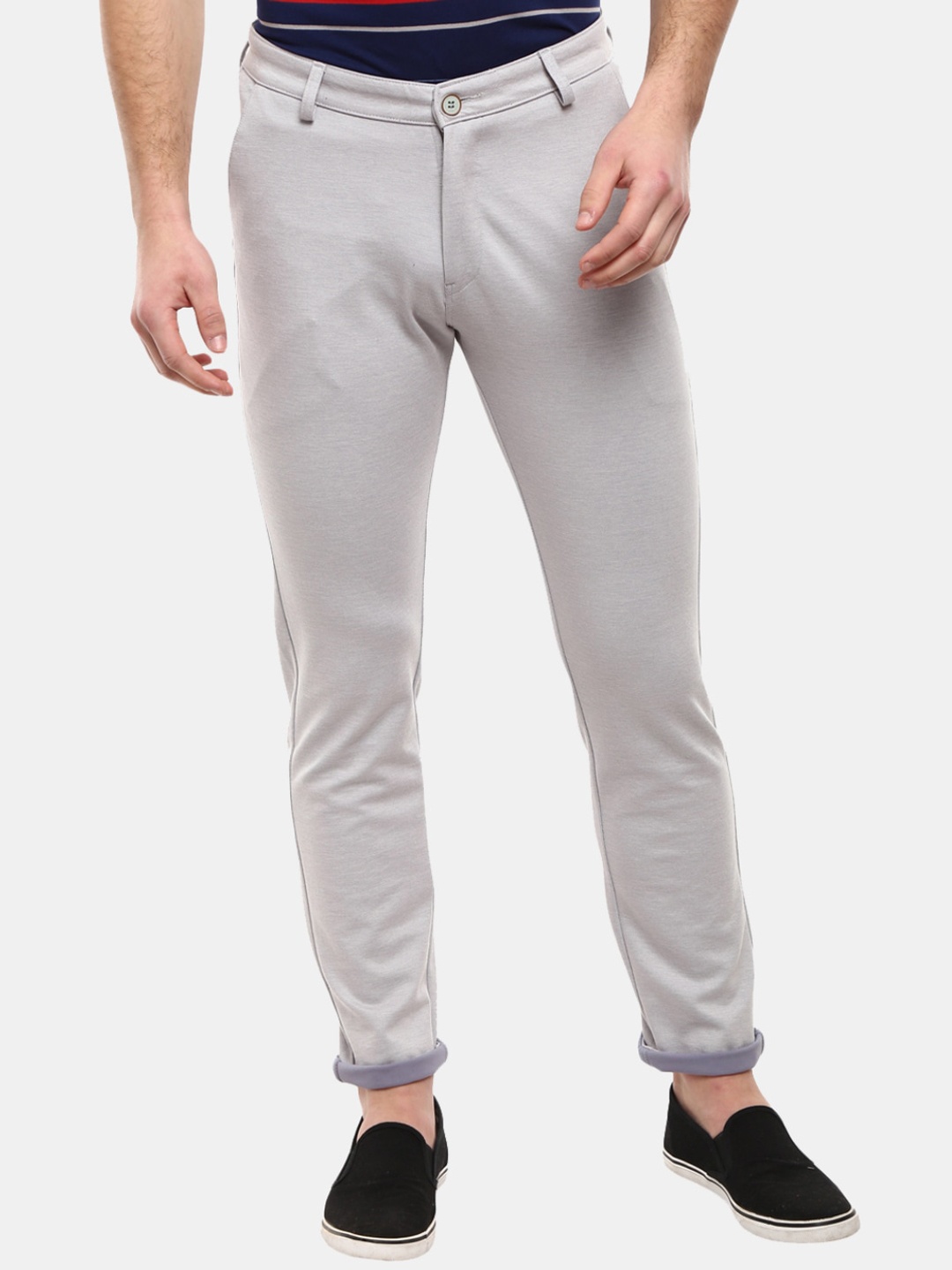 

V-Mart Men Grey Classic Slim Fit Trousers