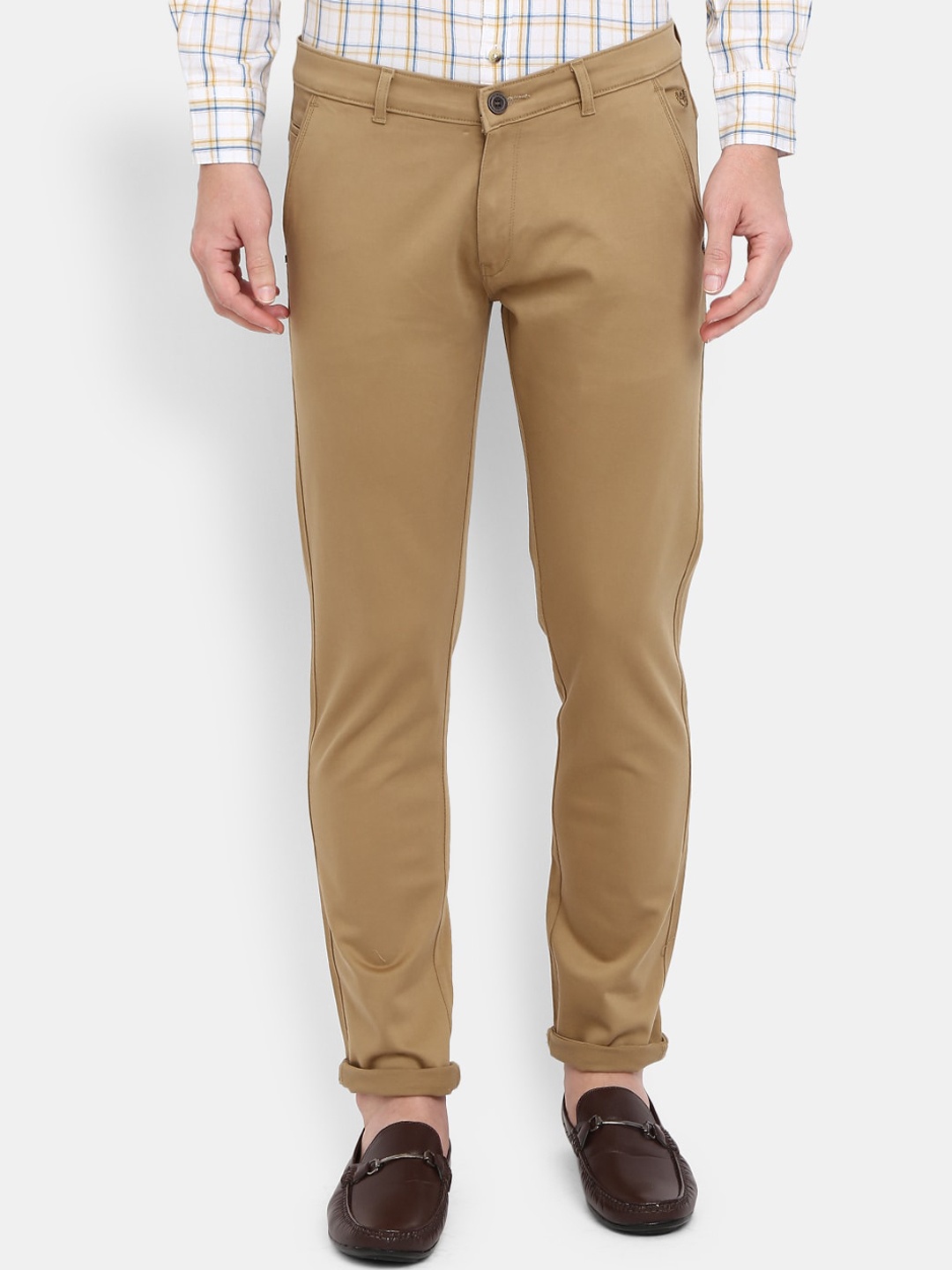 

V-Mart Men Khaki Classic Slim Fit Chinos Trousers