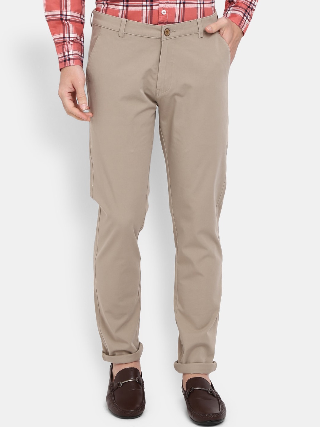 

V-Mart Men Beige Classic Slim Fit Chinos Trousers