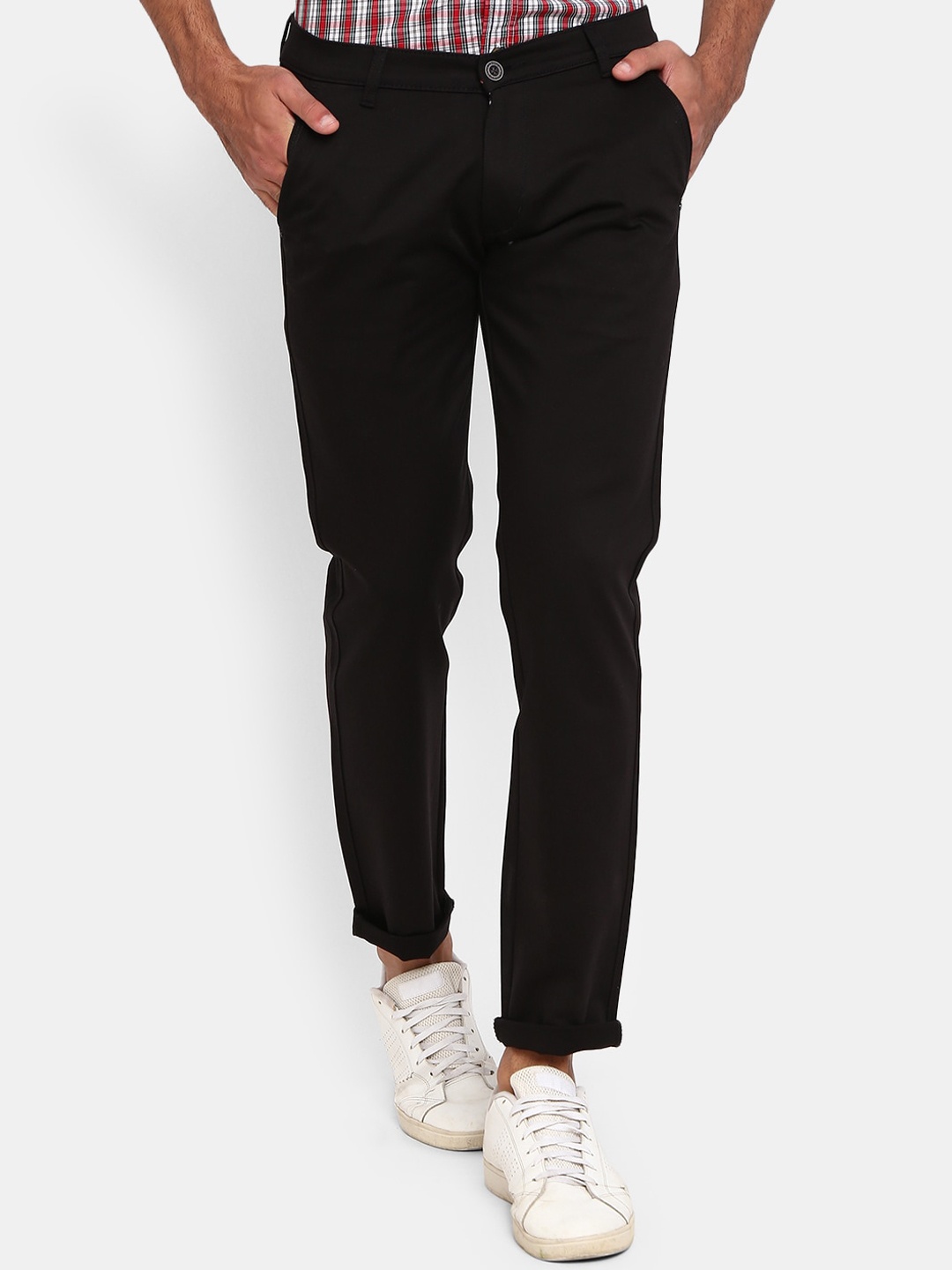 

V-Mart Men Black Classic Slim Fit Trousers