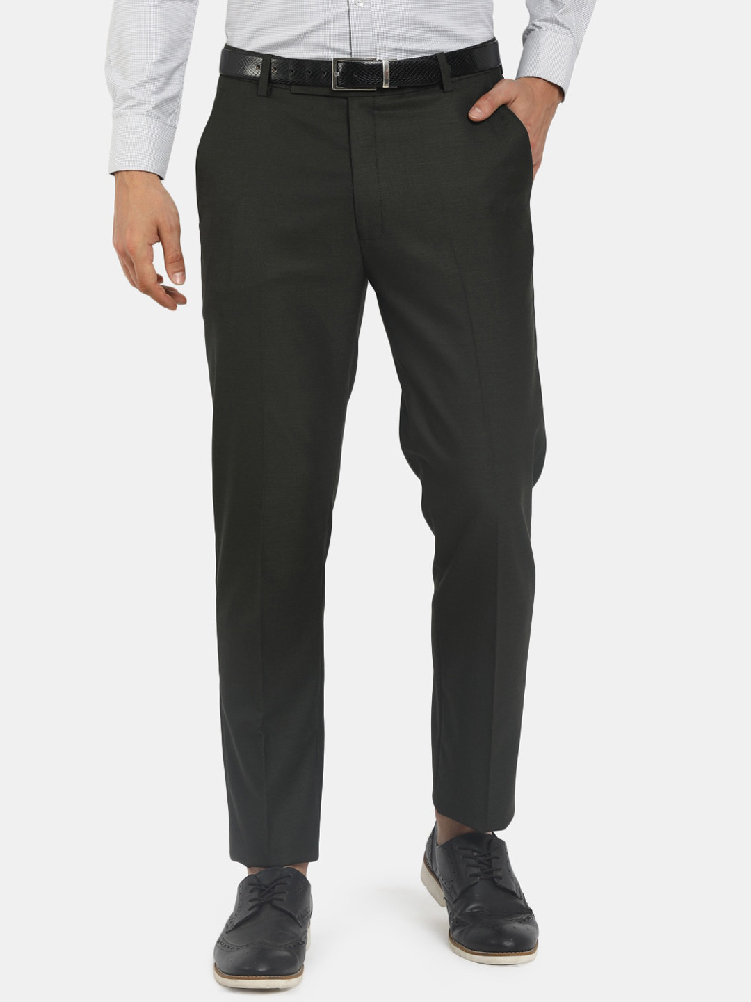

V-Mart Men Olive Green Classic Slim Fit Trousers