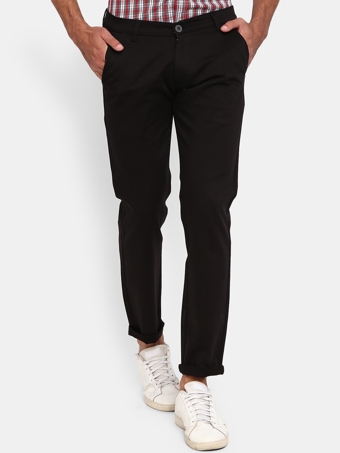 

V-Mart Men Black Classic Slim Fit Trousers