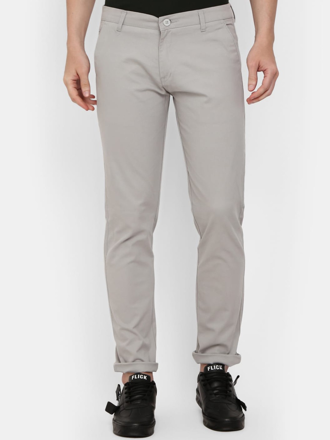 

V-Mart Men Grey Classic Slim Fit Cotton Trouser