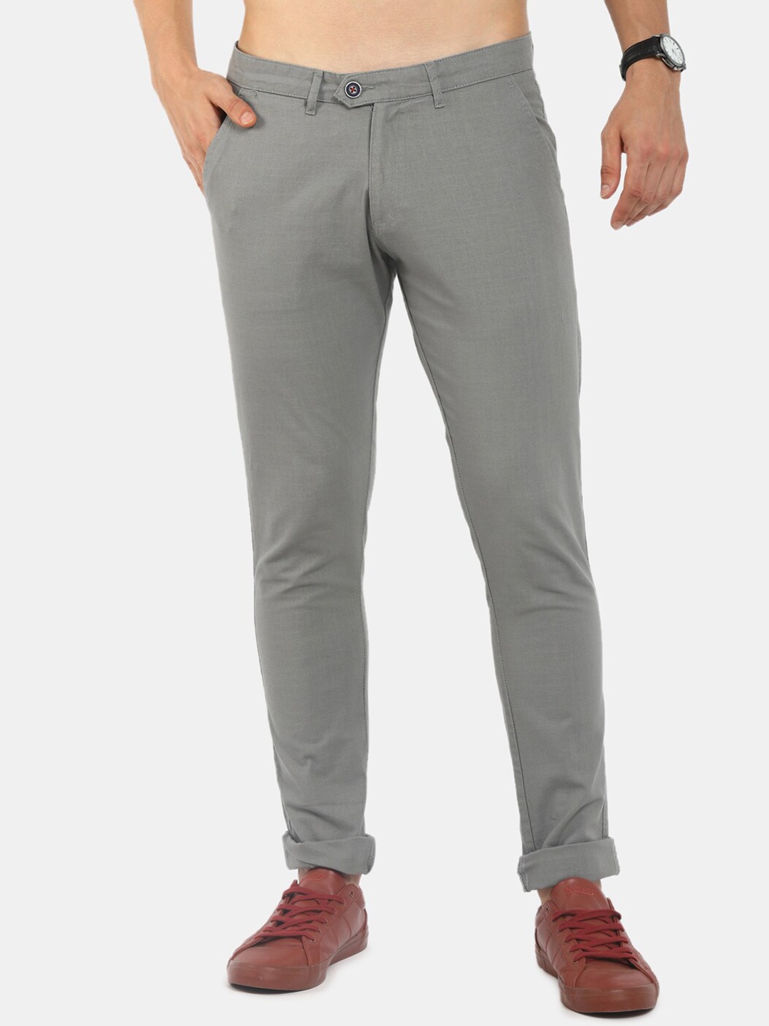 

V-Mart Men Grey Classic Slim Fit Trousers
