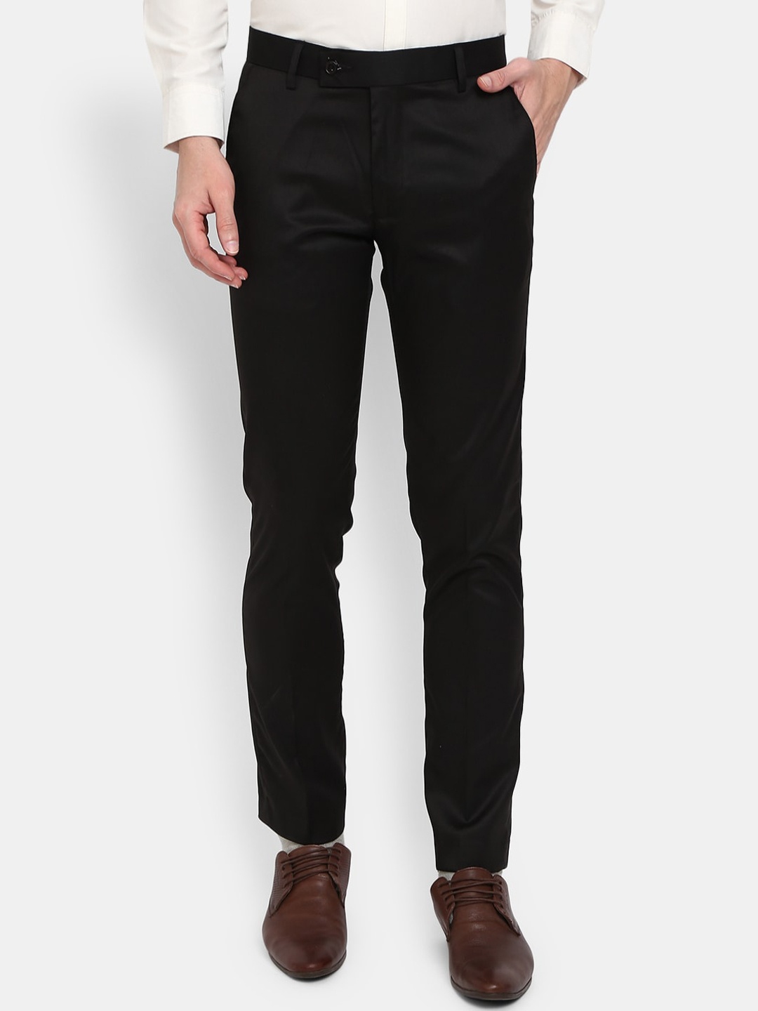 

V-Mart Men Black Classic Slim Fit Trousers
