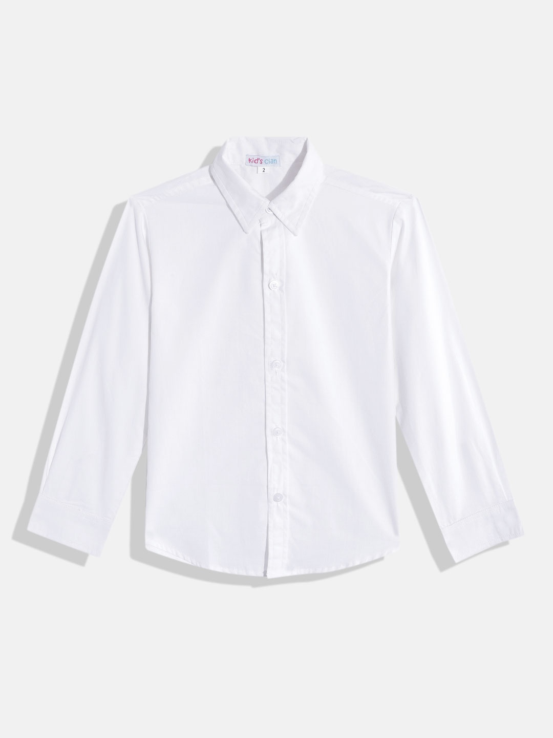

Kids Clan Boys White Classic Cotton Casual Shirt