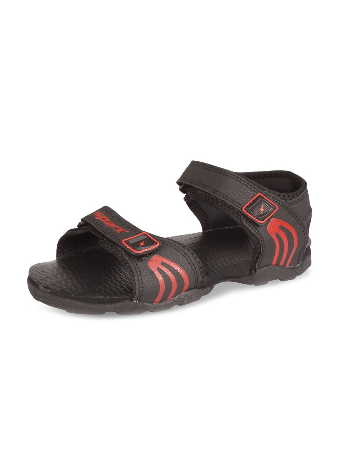 

Sparx Men Black Solid Sports Sandals