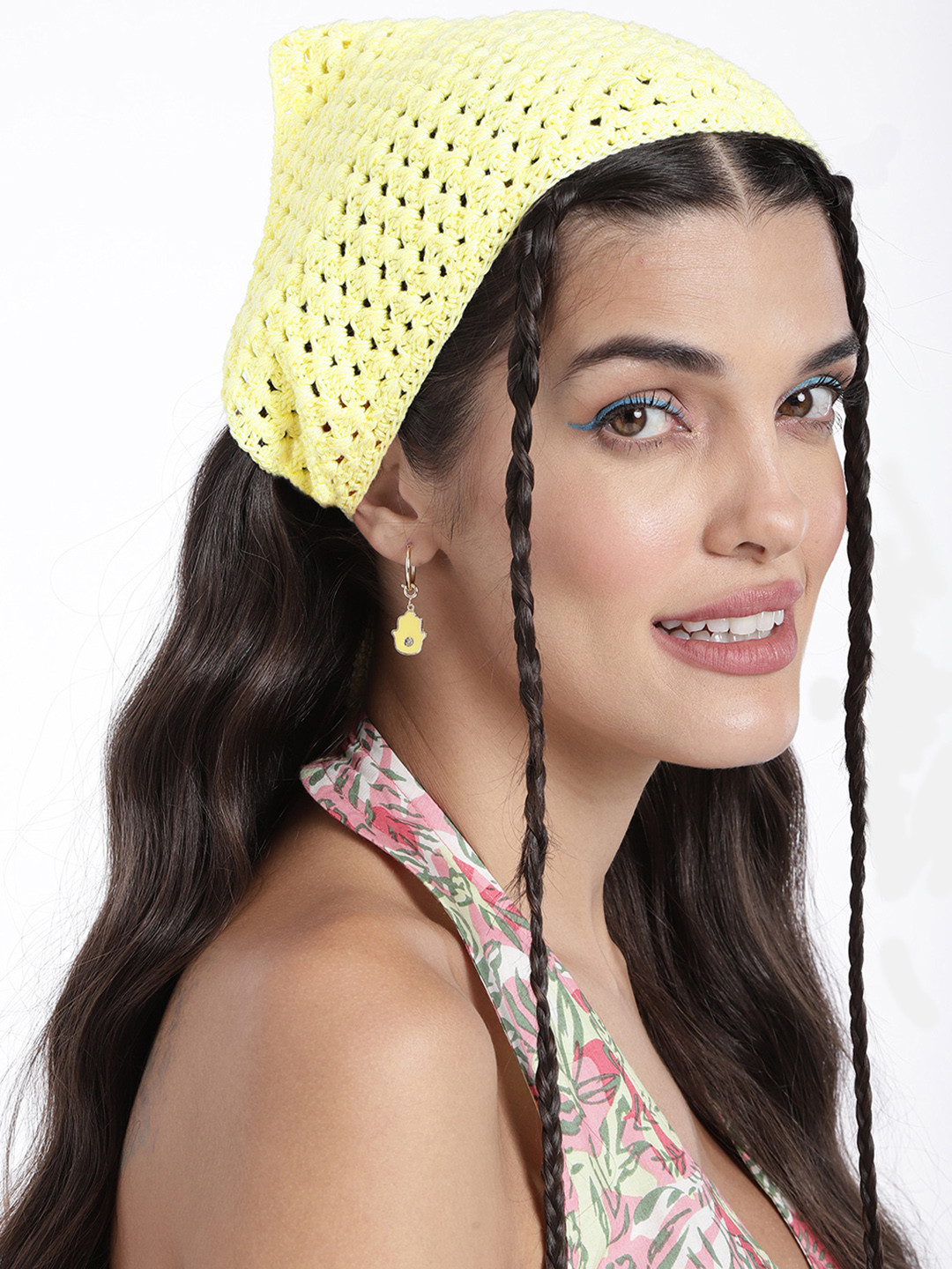 

Magic Needles Women Yellow Crochet Headband