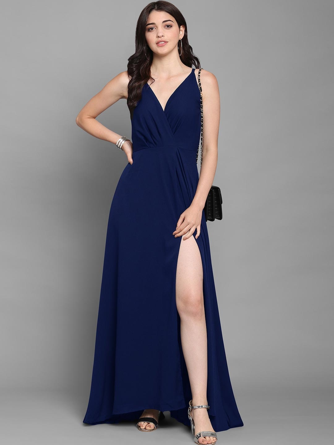 

SHEETAL Associates Blue Crepe Maxi Dress