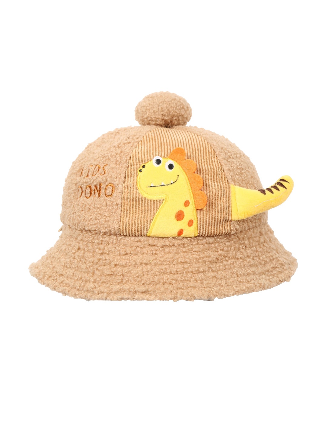 

FabSeasons Unisex Kids Brown & Yellow Beanie