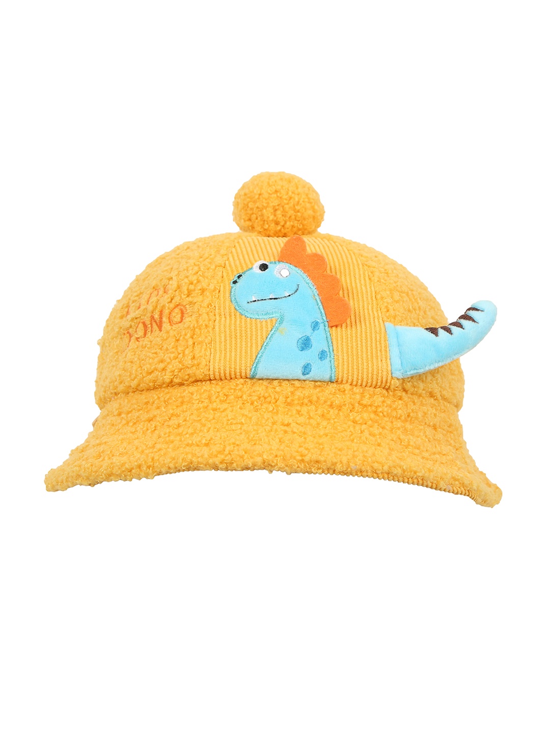 

FabSeasons Unisex Kids Yellow & Blue Self Design Beanie